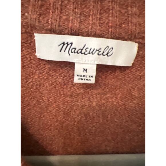 Madewell Color Block Cream Brown Wool Alpaca Blend Sweater Women's Size Medium - Picture 5 of 9